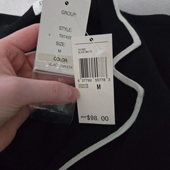 Due Per Due NWT Womens Black Button Up Cardigan Jacket Size M Bow Dainty Darling - Picture 5 of 6